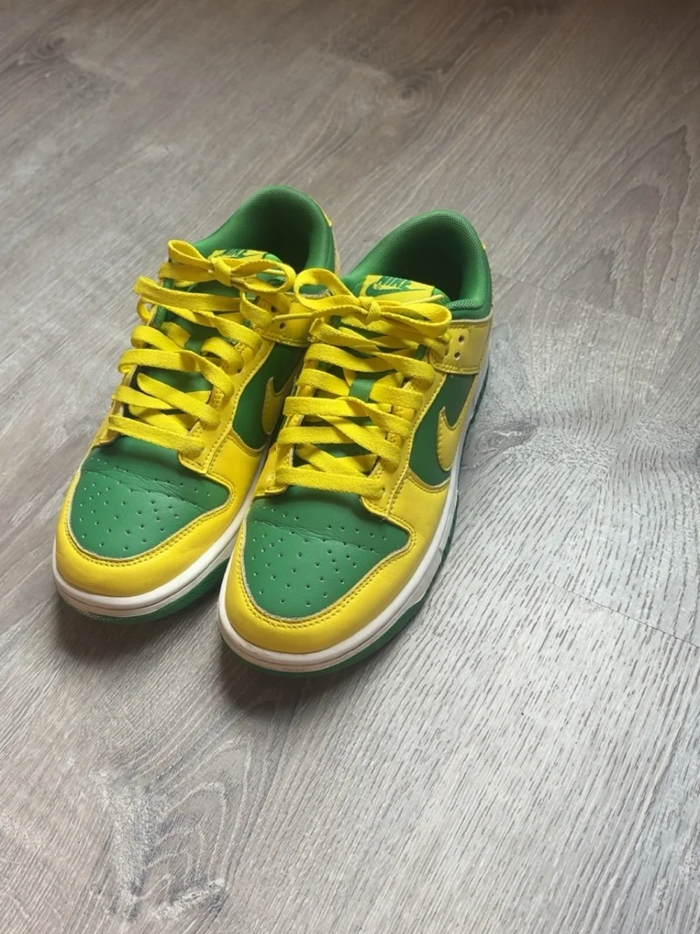 Nike Kids'  Dunks Low-Top Sneakers in Yellow and Green